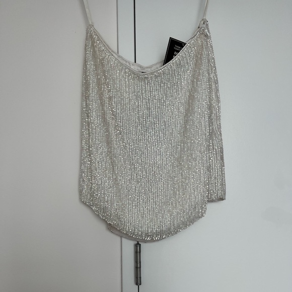 Retrofete Frances Sequin Mini Skirt size S in WHITE - Picture 2 of 6